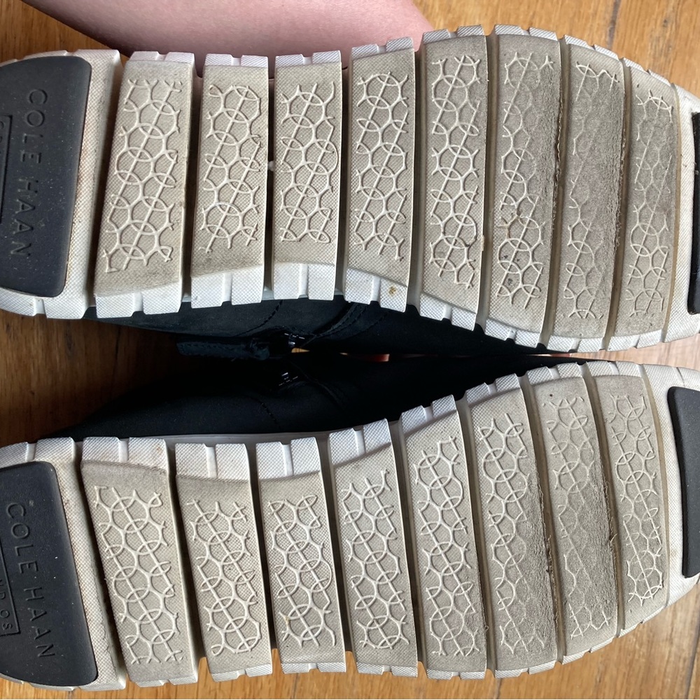Cole Haan ZeroGrand black waterproof nubuck leather ankle sneakers.  Size 8 - Picture 5 of 7